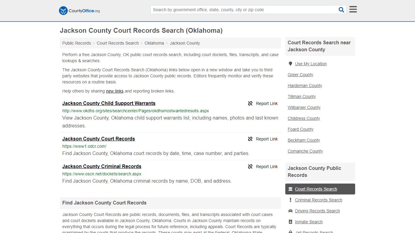 Court Records Search - Jackson County, OK (Adoptions ...
