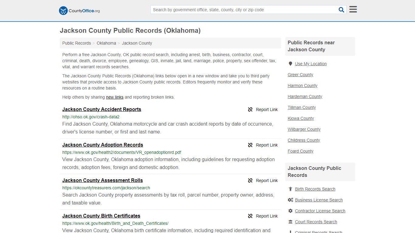 Jackson County Public Records (Oklahoma) - County Office